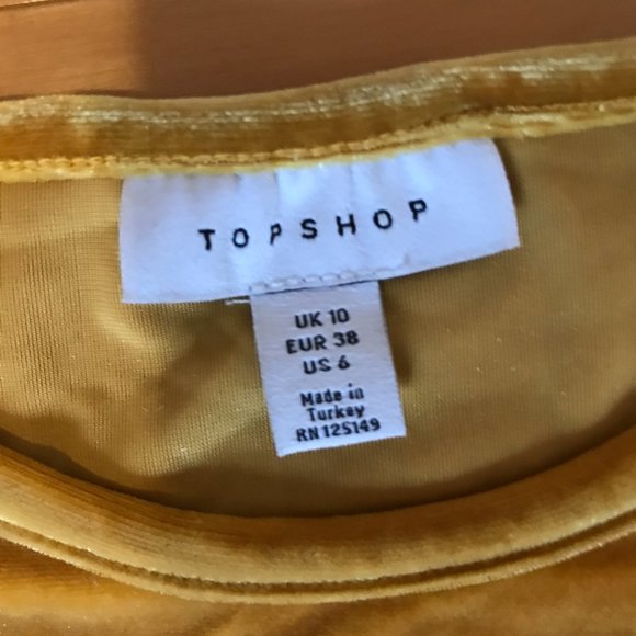 Topshop Velvet Short Sleeve- Size 6 - Picture 7 of 7